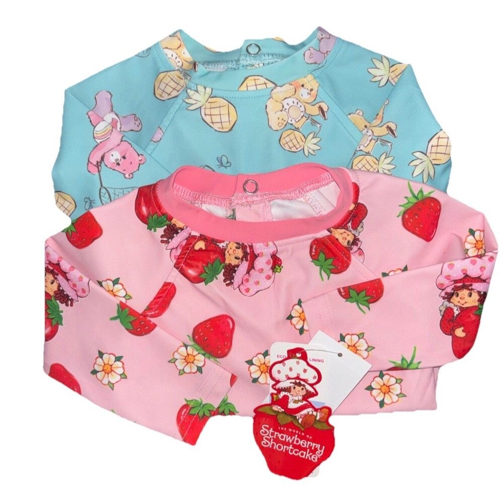 Strawberry Shortcake Care Bears 2 Piece Swim Set UPF 50+ 3-6M Long Sleeve NWT